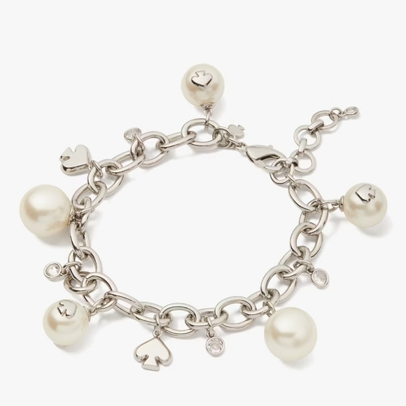 🔹️Kate Spade🔹️ Everyday Spade Silver Charm Bracelet - Picture 1 of 4